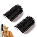 2 Pack Black Catnip Wall Massage Corner Brush for Long & Short Fur Cats and Kittens,C-at Self Groomer Scratcher, Soft Comb Cat Corner Brush,Wall Mounted Cats Scratcher