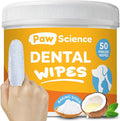 Paw Science Dog & Cat Teeth Cleaning Wipes - Dental Finger Wipes for Cats & Dogs - Pet Toothbrush & Tooth Brushing Kit - Effective Teeth Cleaner (Mint)