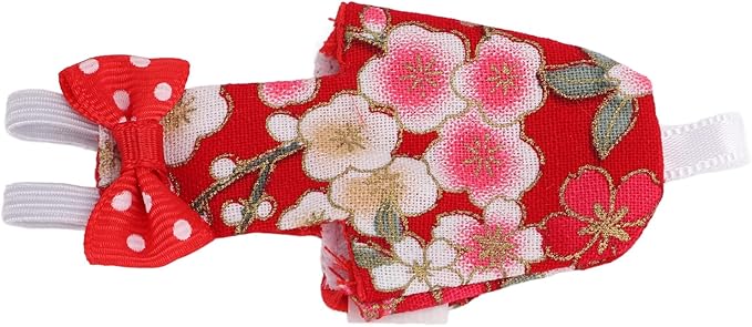 Bird Clothes, Washable Red Cherry Blossoms Cotton Bird Diaper With Elastic Band Waterproof Liner for Pet Parrots Macaw Cockatiel