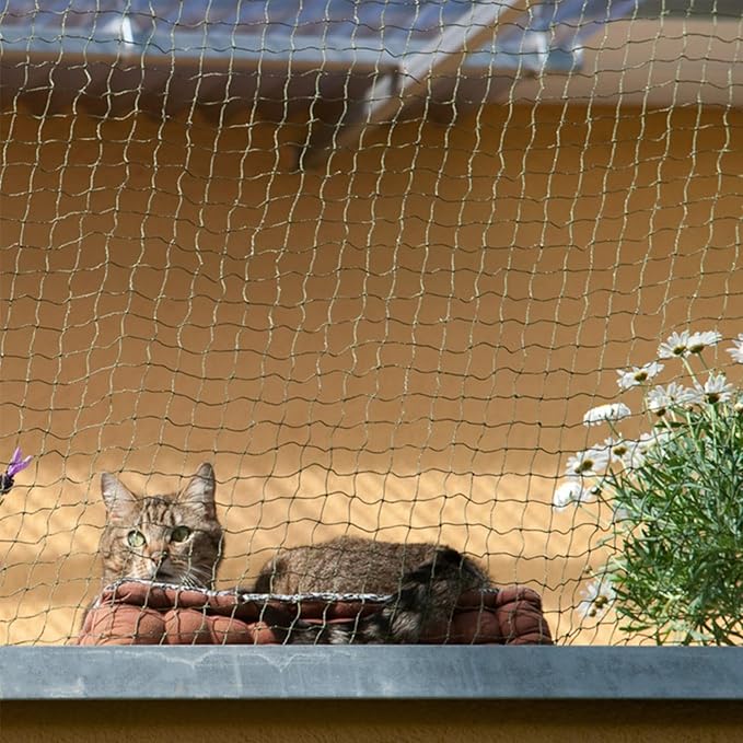 Cat Balcony Net - Cat Safety Net for Balcony | Anti Fall Pet Fence Nets | Pet Anti-Escape Net | Transparent Pet Protection Net | Steel Wire Protective Cover for Balconies Window Enclosures