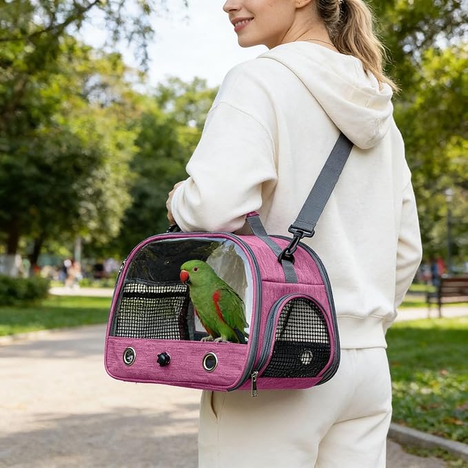 Portable Bird Carrier, Small Bird Travel Cage Carrier for Small Medium Parrot, Lightweight & Breathable Bird Cage with Zipper for Vet Visit Shopping and Outdoor Adventure (Color D)