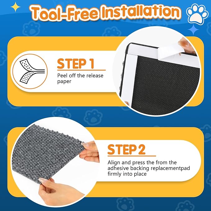 Wall Cat Scratcher for Indoor Cats,23.6x11.8”Corner Cat Scratcher,Cat Scratch Pad Furniture Protector for Door & Wall,Couch, Durable Cat Scratching Board Easy Mount(Grey, 23.6”x11.8”)