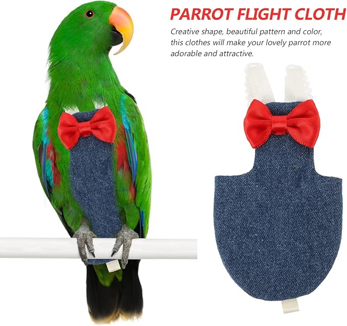 Ipetboom Parrot Bird Diapers Washable Flight Suit for Cockatiel Parakeet Small Bird Diaper Clothing Adjustable Straps for Home Outdoor Training