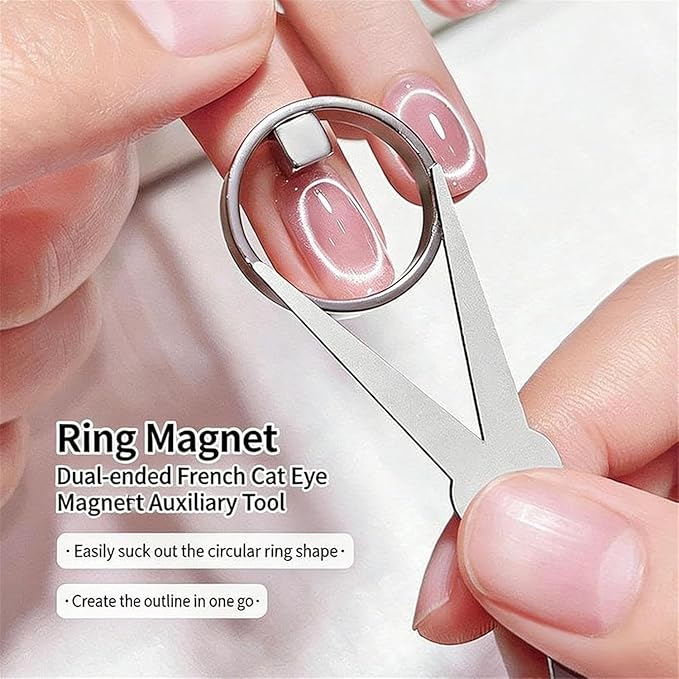 Ring Magnet for Nails, New Ring-Shaped Cat Eye Magnet for Nails, Cat Eye Nail Art Magnet Tool, Portable Hollow Circular Cat Eye for Home DIY (1 pcs)
