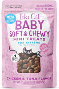 Tiki Cat Baby Soft & Chewy, Chicken Flavored, Low-Calorie, Mini Treats for Kittens 6 Weeks+, 2 oz. Pouch, Pack of 1