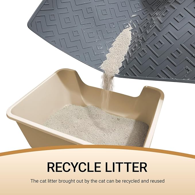 Cat Litter Mat 28"x20" – Large Silicone Litter Trapping Mat, Waterproof, Non-Slip, Easy to Clean, Soft & Durable Floor Mat for Cats & Pets