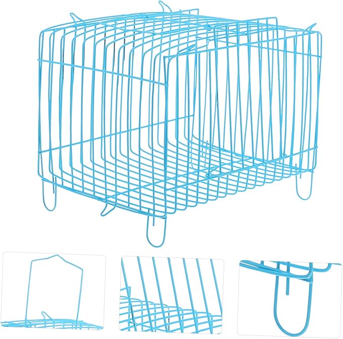 ORFOFE Portable Metal Bird Carrier Cage for Parakeets and Small Parrots Spacious Travel Crate with Lightweight Design Breathable and Stylish Blue Handheld Cage for Outdoor Use