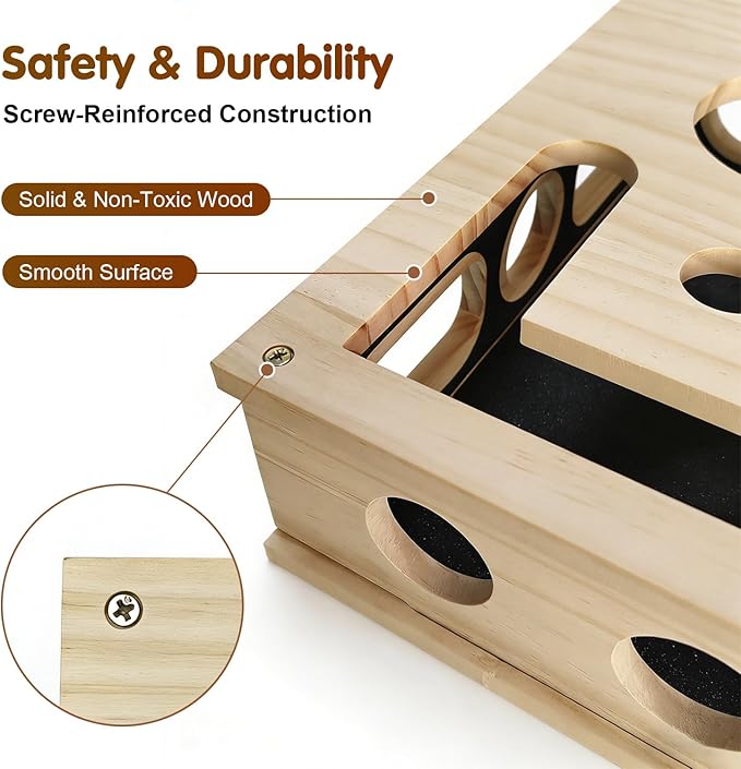 2026 New Cat Scratch Puzzle Enrichment Box, Cats Nail File Enrichment Box with Sandpaper Inside, Stress-Free Alternative to Trimming Nails, Cat Toys Interactive for Indoor Cats Nail Scratcher