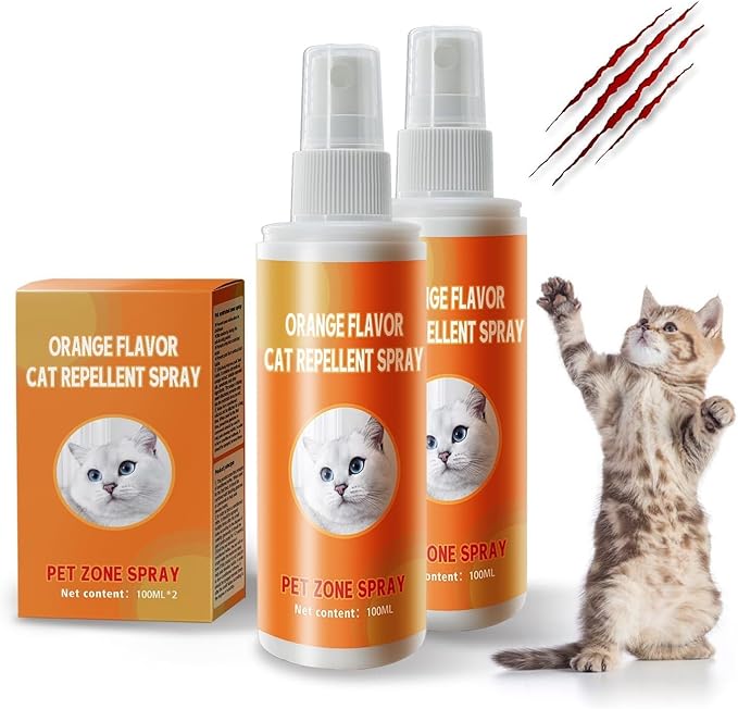 Cat Deterrent Spray for Indoor and Outdoor, Cat Scratch Deterrent for Furniture Protection, Anti Marking Deterrent for Sofas and Carpet, Natural Ingredients (200 ml)