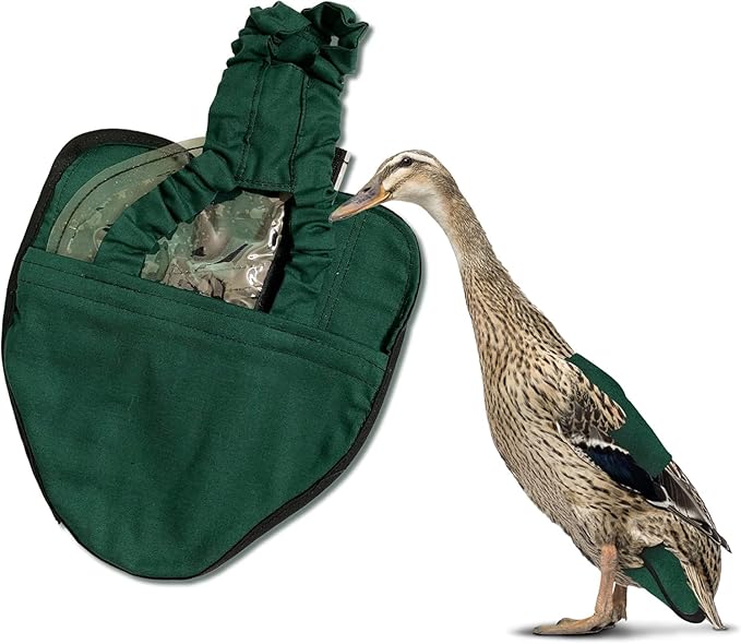 Hen Holster Starter Kit - Wrap-Around Runner Duck Diaper w/ Removable Liner & Fixed Tab - Durable, Secure Fit, Easy-to-Wear - Essential Duck Supplies for Real Ducks, Made in USA - Green
