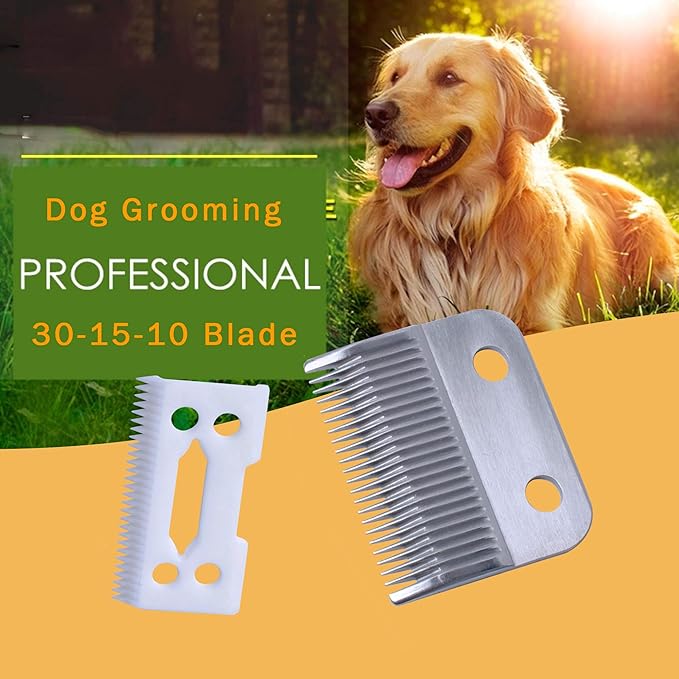 Poweka Replacement Clipper Blade Compatible with W-AHL #30-15-10 Pro Ion, Iron Horse, Show Pro Plus, U-Clip, and Deluxe U-Clip，Professional Pet Animal Dog Standard Adjustable Blade Set