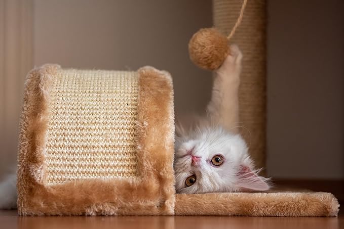 Sisal Rope for Cat Scratching Post Tree Tower Replacement for Repairing Recovering or DIY Scratcher (Natur, 8mm 100ft)