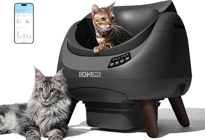 CATLINK Self Cleaning Cat Litter Box Open-X, 5G & 2.4G WiFi, Safe Anti-Pinch Automatic Litter Box Open Top, AI Waste Analysis Health Monitor for Multi-Cat Recognition, App Control, Odor Free
