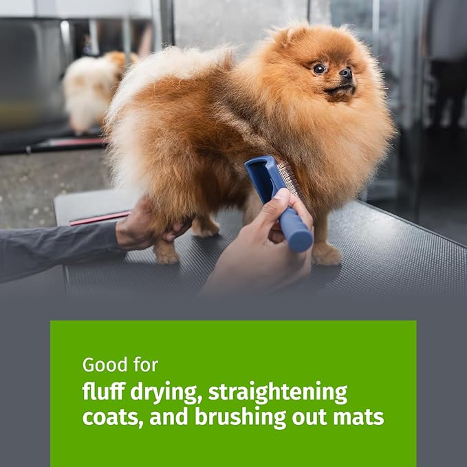 Show Tech Tuffer Than Tangles Slicker Brush for Dog Grooming with Long, Soft Pins, Medium Size, Perfect for Doodle Breeds, Angled Pins for Dematting, Remove Undercoat, Comfort Grip Handle