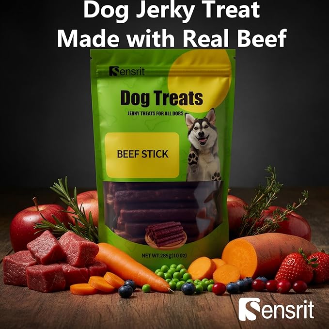 Dog Beef Sticks - Jerky Treats for All Dogs - High Protein & Grain Free Dog Snacks - Made with Real Beef, Chicken Liver & Beef Liver - Delicious Training Rewards & Daily Chews - 10 oz