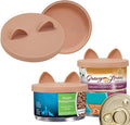 OHMO 2 Pack Cat Food Can Lids, Small Size (3 oz) Silicone Pet Food Can Lids Covers for 3 oz Cat Food Cans, Nude Pink