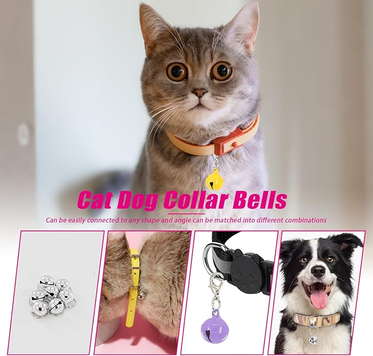 MVVM 40 Pack Pet Bells for Dog Cat, Colourful Dog Cat Collar Bell Pendant Accessories for Kitty Puppy Pet