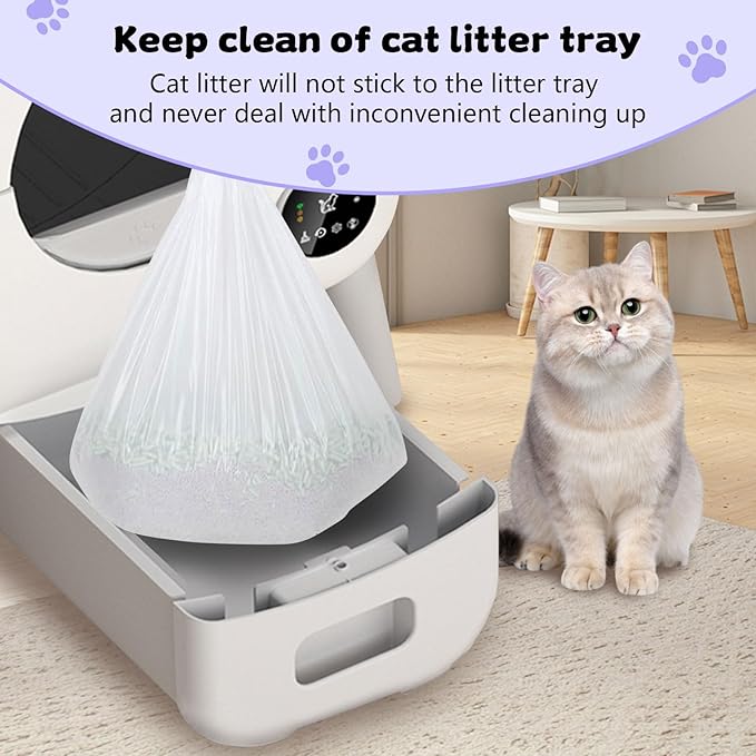 40 Count 26" x 11.8" Cat Litter Box Liners for Fsitego and Fumoi Self Cleaning Litter Box, Extra Thick Heavy Duty Cat Litter Bags Replacement, 3-4 Gallons of Capacity