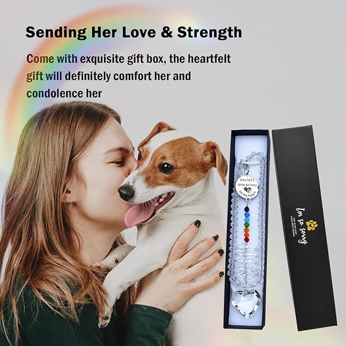 Pet Memorial Sympathy Gifts for Dogs Loss Suncatcher Crystal Bereavement Grief Sun Catcher Rainbow Maker for Cat Remembrance Condolences