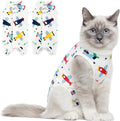 Coppthinktu Cat Recovery Suit Female Cats Onesie for Cats, Breathable Cat Surgery Suit for Surgical Abdominal Wounds Skin Diseases, Cute Kitten Spay Recovery Suit E-Collar Alternative Anti Licking