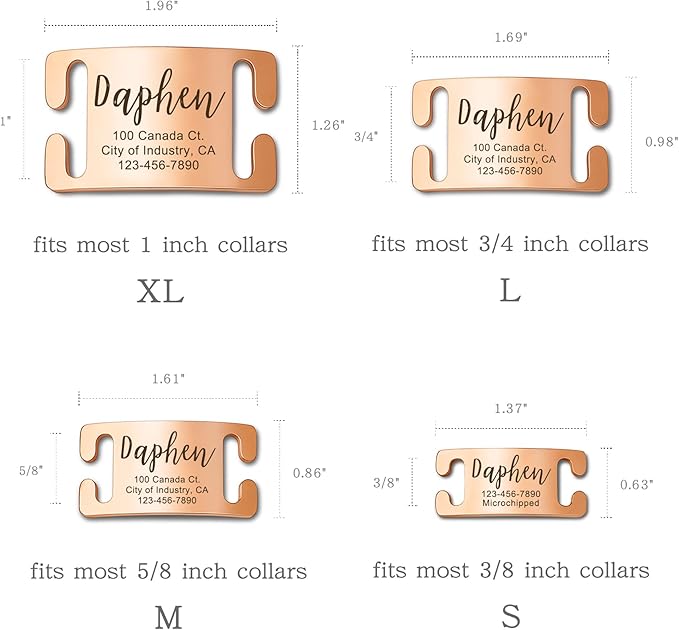 Anavia Slide On Silent Pet ID Tags, Personalized Engraved Multi-Color Plated Stainless Steel Cat Dog Name Tags, Glossy Customized Chew-Proof Quiet Dog Collar Tags (X-Large, Black)