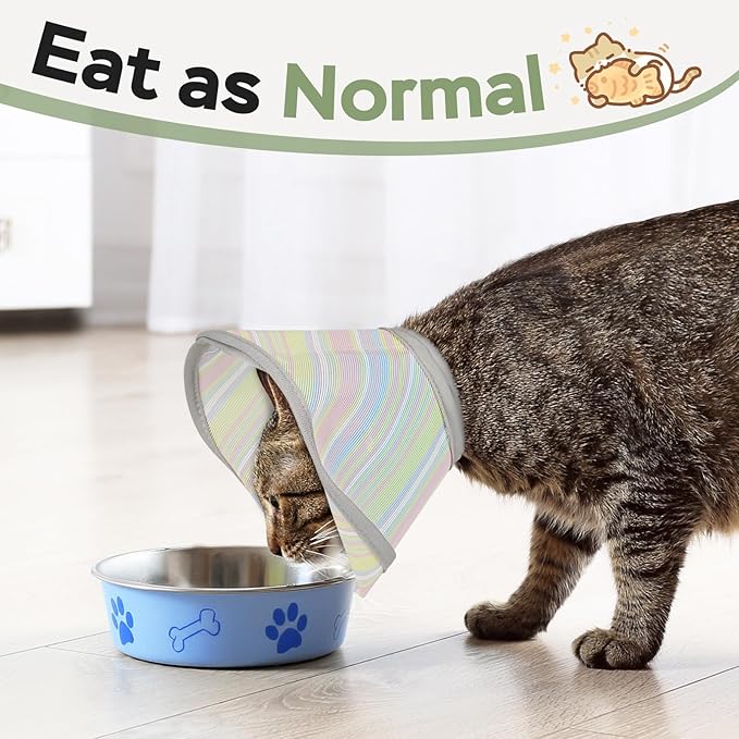 Cat Cone Collar Soft: Comfortable Mesh Recovery Cone After Surgery to Stop Licking and Scratch, Alternative to Plastic Elizabeth Head/Neck Cone for Large Cats and Small Dogs