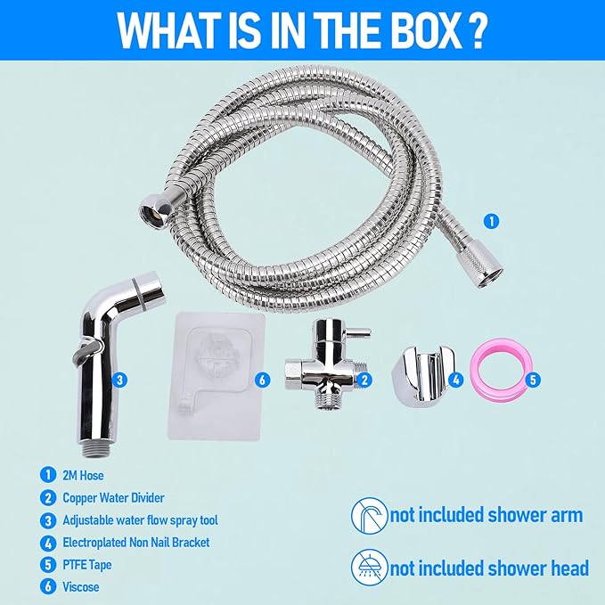 Pet Shower Sprayer, 6.6ft Extra Long Hose Dog Shower Attachment, Adjustable Rate Pet Shower Sprayer, Home Shower Attachment Spray Kit for Pet Bathing, Bathroom Cleaning