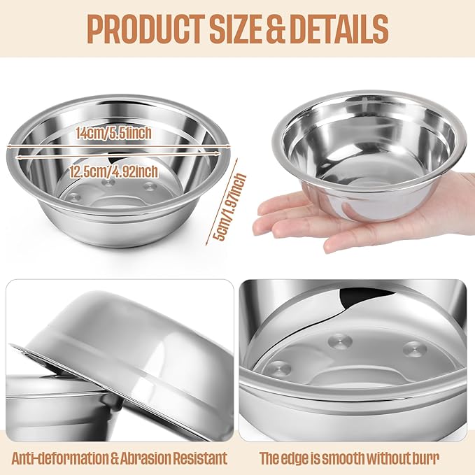 Zhehao 30 Pcs Stainless Steel Dog Bowls Bulk Metal Dog Food and Water Container Replacement Lightweight Pet Bowl for Cage Kennel and Crate(10 oz)