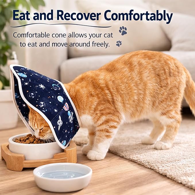 Mechpia Cat Cone Collar Soft, Cat Recovery Collar to Stop Licking, Protective Cat Neck Cone After Surgery for Small Medium Cats Kittens Puppies