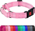 Joytale Martingale Collar for Dogs, Reflective Heavy Duty for Safety, Quick Release Buckle, Adjustable Nylon Collars for Medium Dogs Walking Training, Pink, M