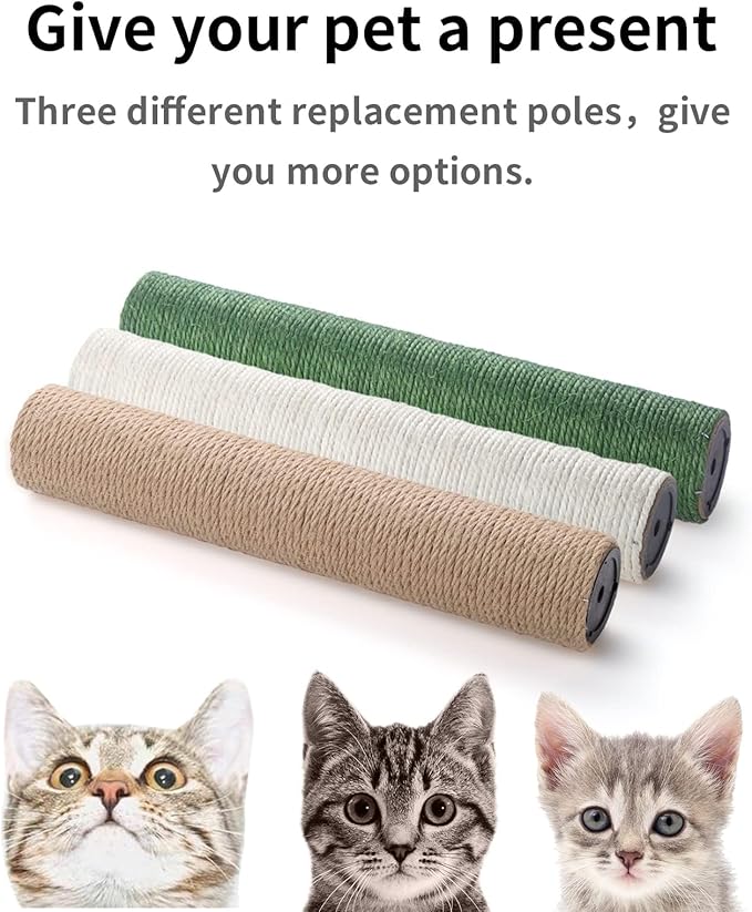 BNOSDM 6 Pack 15”x2.75” M8 Cat Tree Scratching Post Replacement Parts for Indoor Cats Tower Rope Scratch Poles Refill Sisal Pole Part for Refurbishment Accessories Spare