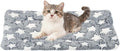 Dog Cat Bed Mat, Soft Coral Fleece Pet Cushion Pad with Cute Star Print, Warm Washable Pet Bed 21x14 Inches, (Gray White), Intended for Medium Small Dog Cat