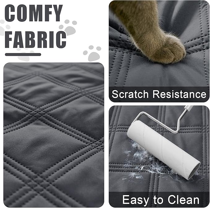 Smiry Waterproof Dog Bed Cover Blanket 40x50, Soft Reversible Pet Blanket, Washable Leakproof Cats Dogs Couch Cover for Sofa, Couch, Furniture, Dark Grey/Dark Grey