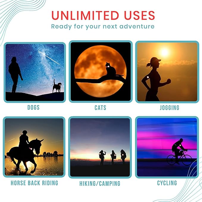 Avando Dog Collar Light, Dog Lights for Might Walking, Waterproof Silicon LED Dog Collar Safety Night Walking Lights for Dog and Cat - Batteries Included (5 pcs)