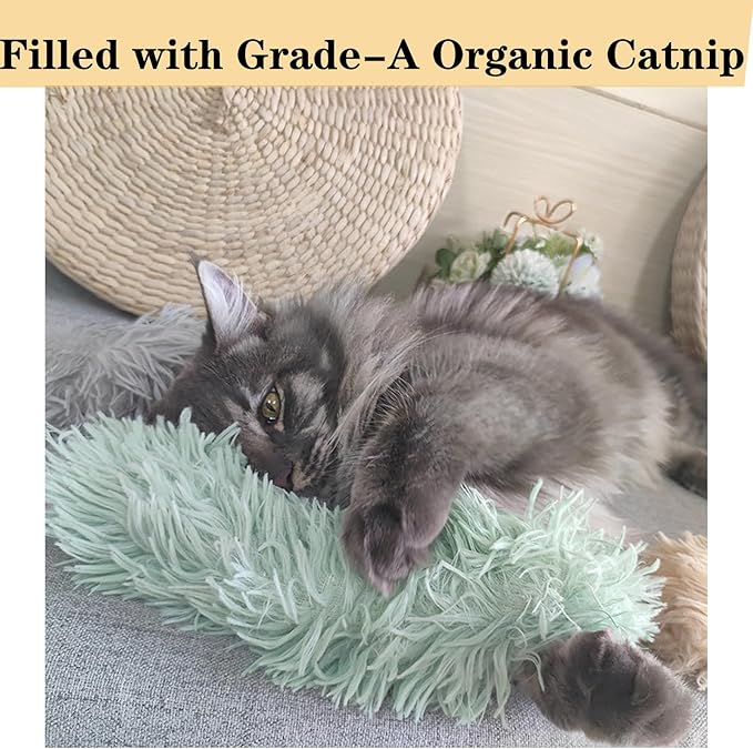 3 Pack Cat Toys Pillows, Soft and Durable Catnip Toys with Crinkle Sound Inside，Interactive Cat Toys for Indoor Cat Toys, Kitten Kicker Toy for Exercise