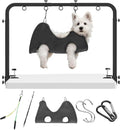 Adjustable Dog Grooming Arm for Table: 42'' Height, 27''–39'' Width, Clamp Fits Up to 2.76'', with Hammock & 2 Nooses – Portable Pet Grooming Station for Nail Trimming, Cats & Dogs at Home