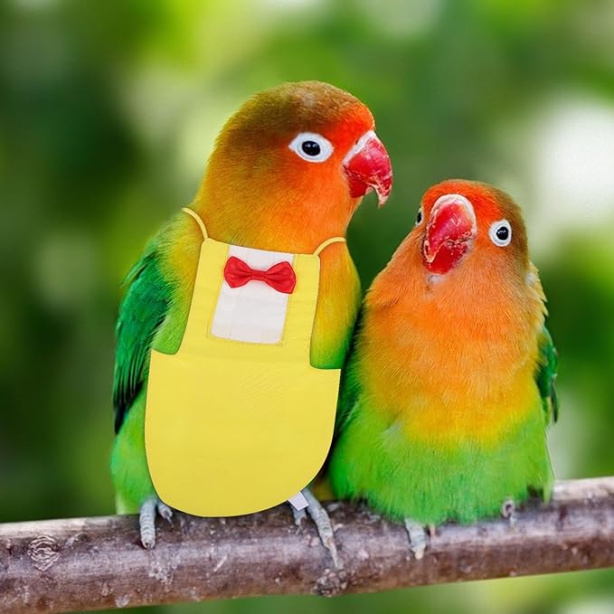 ULTECHNOVO Parrot Diaper Bird Flight Suit Breathable Cotton Large Yellow Reusable Bird Apparel for Pet Parrots
