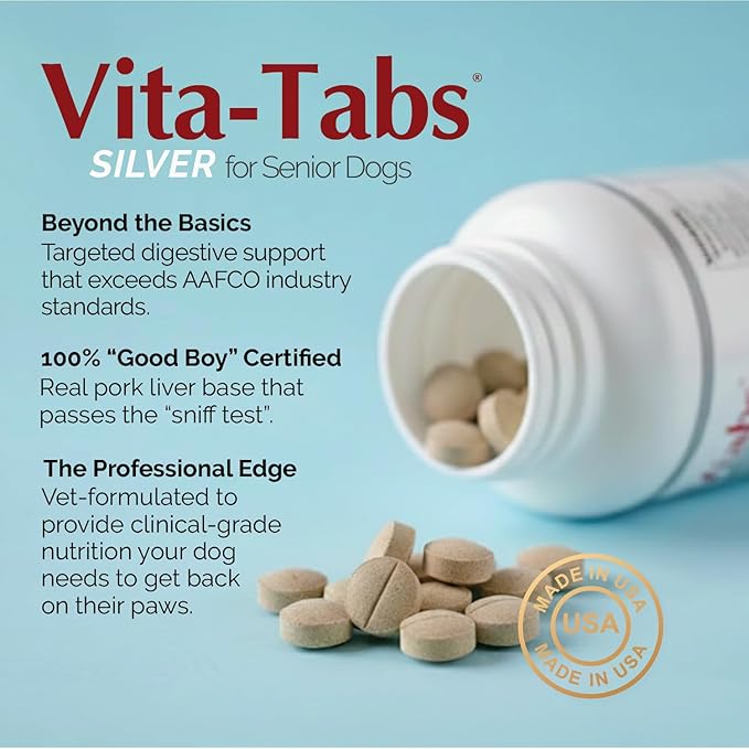 Silver - Vitamins, Minerals, Nutrients - Support for Senior Dog - Supplement for Healthy Bone, Joint, Energy, Immune System - 100 Chewable Tablets