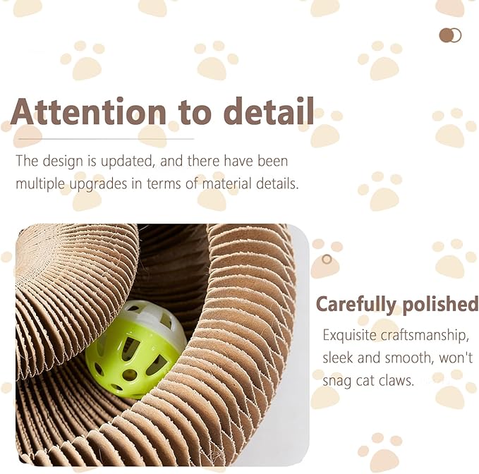 Kitty Cat Toys, Magic Organ Cat Toy,Foldable & Reversible Infinity Style Cat Scratching Board Toy by Recycled Cardboard for Indoor Cats Flip with Fun, 1 Pack