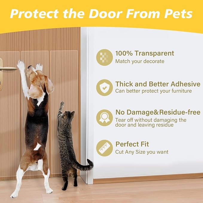 Anti-Cat Scratch Furniture Protector, Flexible Sticky Couch Corner Guard, Thicken Vinyl Cat Scratch Tape (316" x 11.8")