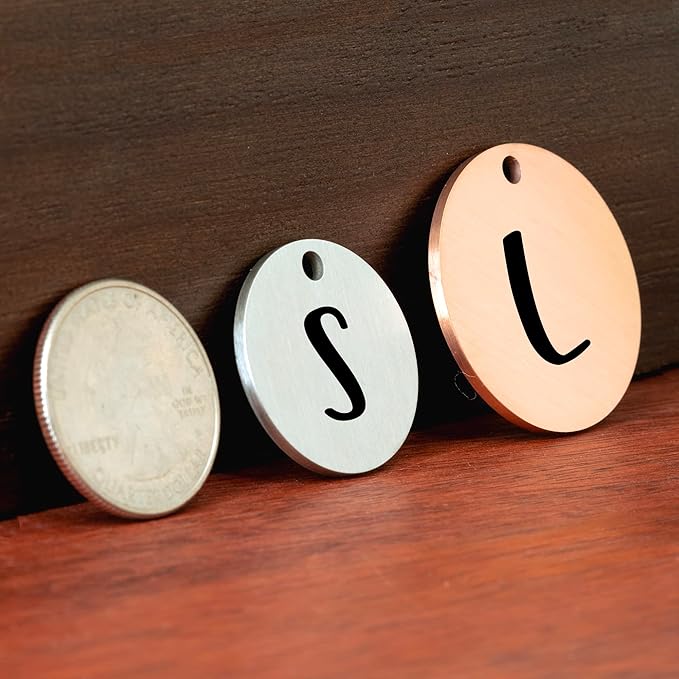 Ultra Joys Personalized Dog Tags for Pets - Durable Stainless Steel Customizable Dog Cat ID Tags - Dog Tags for Safety Optional Engraved on Both Sides -Round Shape Dog Tag Small Size, Rose Gold