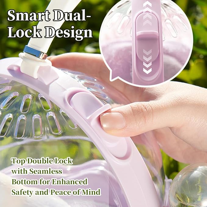 MANON ROSA Bird Carrier Cage with Water Bottle, Portable Travel Carry Case for Small Pets: Lovebird, Budgie, Parakeet, Cockatiel, Conures (Blue)