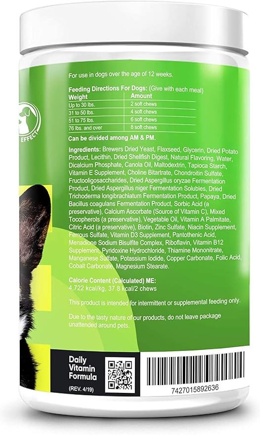 IE 4 in 1 Dog Multivitamins | Joint Support, Immune Health, Skin and Heart Health | Hip Joint Support, Skin Coat, Heart Health, Gut & Immune | 90 Soft Chews