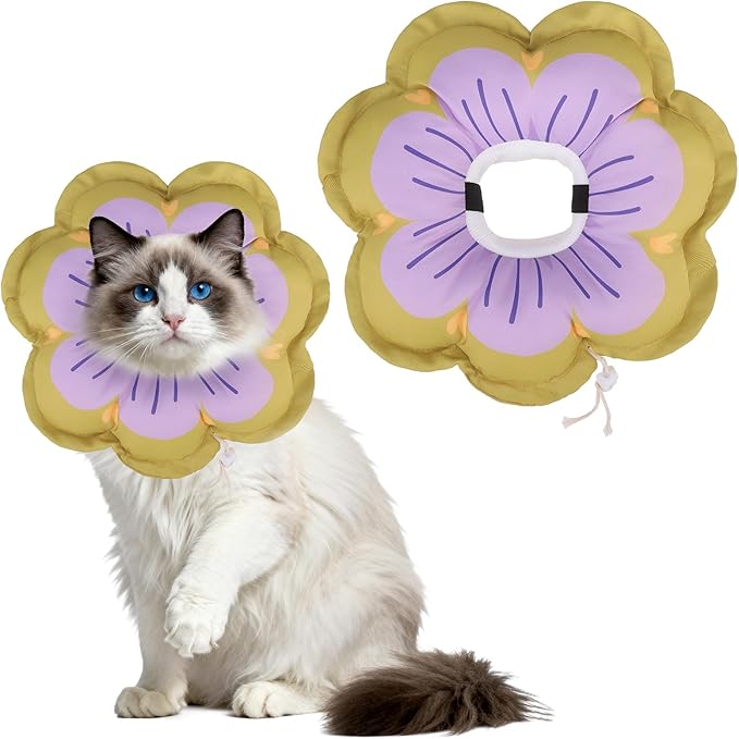EXPAWLORER Cat Cone Collar Soft, Cat E Collar Recovery After Surgery to Stop Licking, Adjustable Waterproof Cute Neck Elizabethan Pet Kitten Puppy Donut Pillow for Cats Puppy Wound Healing, Greens
