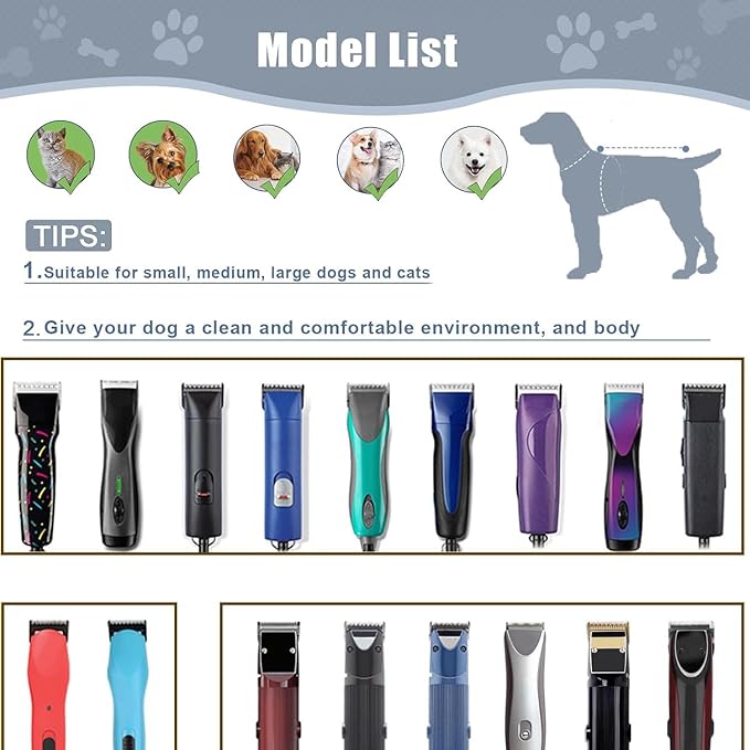 Audoc Wide Blades for Dog Grooming Blades Compatible with Andis,Oster A5,Wahl km10 Dog Clippers Stainless Steel Blades Blades for Animal Dog,Cat,Horse, (#10W(1.5mm))