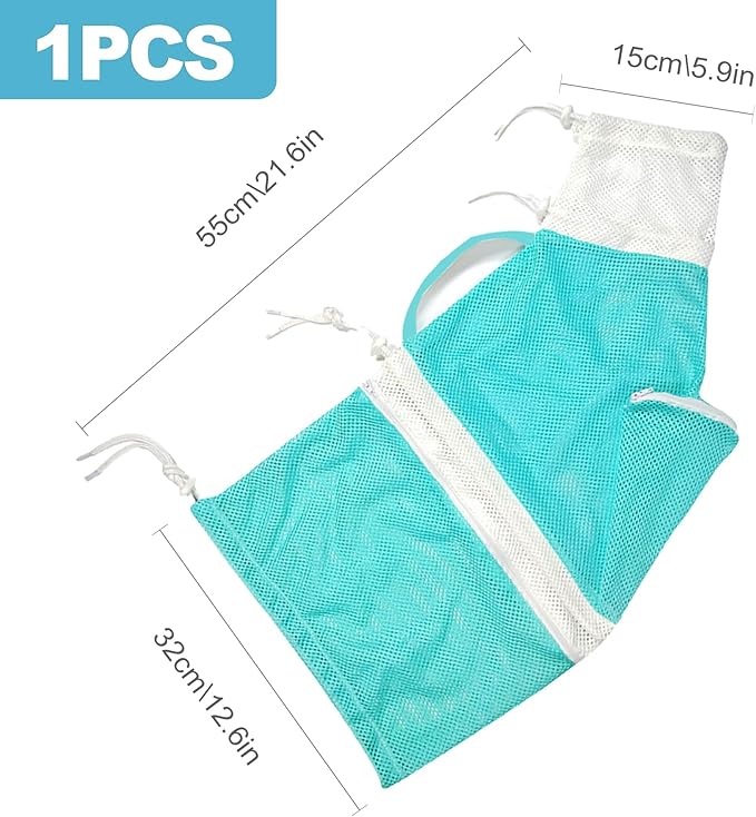 CoguZed 1-Piece Adjustable Anti-Scratch Mesh Cat Bathing Bag – Air-Ventilated Comfortable & Secure Design for Bathing, Grooming & Nail Trimming (Soft Mesh Padding, Non-Slip Base)