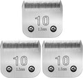 10# Clipper Blades Pet Grooming Clipper Replacement Blades Detachable Blade Compatible with andis/wahl/Oster Dog Clippers 3PCS