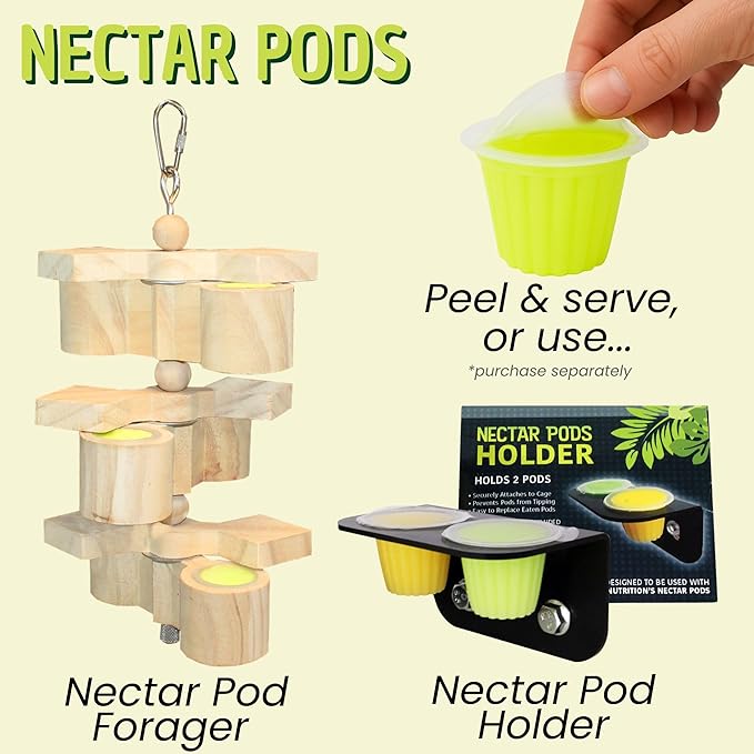 Nectar Pods (Mango) - Calcium-Fortified Jelly Fruit Treat - Sugar Gliders, Marmosets, Squirrels, Parrots, Cockatiels, Parakeets, Lovebirds, Conures, Hamsters, Day Geckos, Kinkajous & Other Small Pets