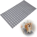 Non Slip Dog Bath Mat for Tub, Quick Drain Pet Bathtub Mat, 26.8 x 15.7 Inch Trimmable Non Slip Shower Pad with Drain Holes and 162 Suction Cups for Pet Bathing, Dog Shower Attachment (Grey S)
