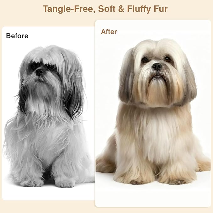Pet Brush & Comb for Shedding and Grooming, Dog Brush for Long and Short Haired Dogs, Deshedding Tool Removes Undercoat Tangles & Loose Fur